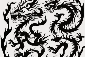 One 6 inches fierce chinese style face dragon tattoo idea