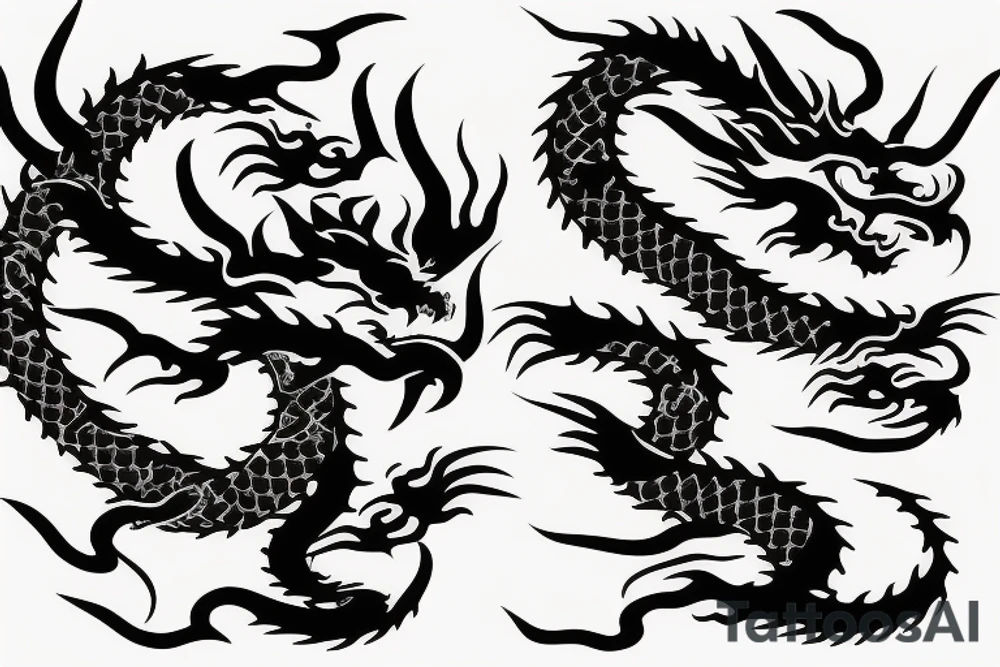 One 6 inches fierce chinese style face dragon tattoo idea