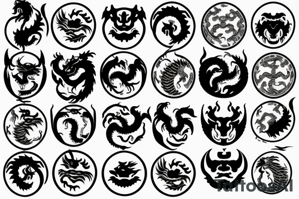 One 6 inches fierce chinese style face dragon tattoo idea