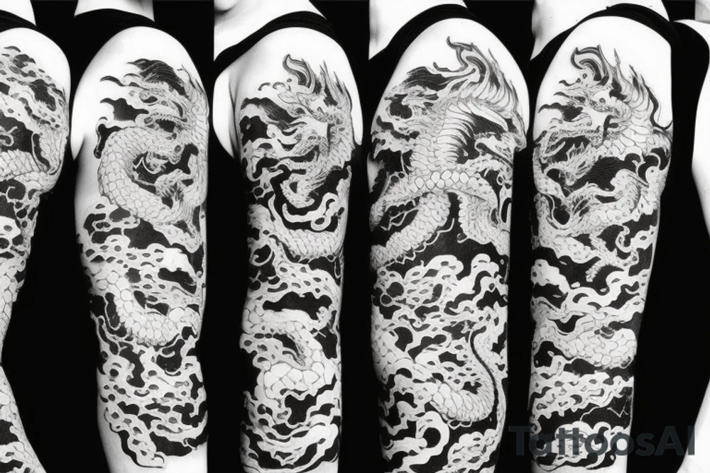 One 6 inches fierce chinese style face dragon tattoo idea