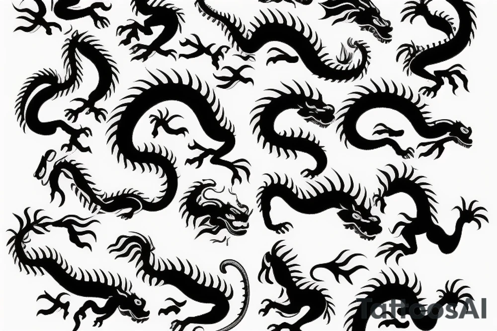 One 6 inches fierce chinese style face dragon tattoo idea