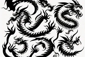 One 6 inches fierce chinese style face dragon tattoo idea
