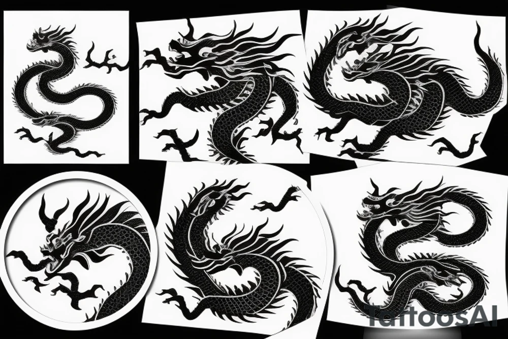 One 6 inches fierce chinese style face dragon tattoo idea