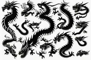 One 6 inches fierce chinese style face dragon tattoo idea