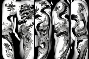 One 6 inches fierce chinese style face dragon tattoo idea