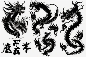 One 6 inches fierce chinese style face dragon around shoulder tattoo idea