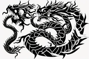 One 6 inches fierce chinese style face dragon around shoulder tattoo idea