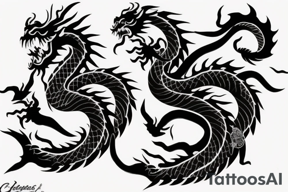One 6 inches fierce chinese style face dragon around shoulder tattoo idea