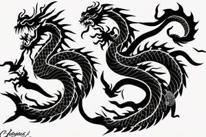One 6 inches fierce chinese style face dragon around shoulder tattoo idea