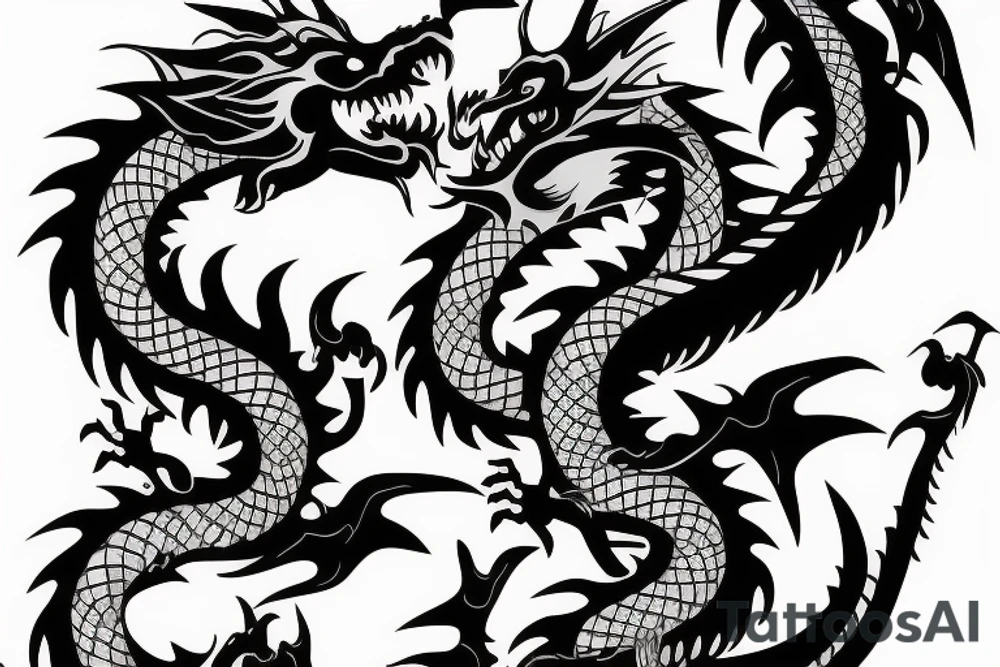 One 6 inches fierce chinese style face dragon around shoulder tattoo idea