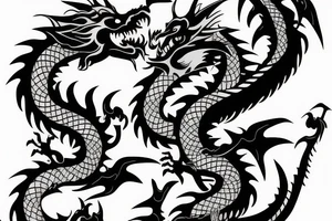 One 6 inches fierce chinese style face dragon around shoulder tattoo idea