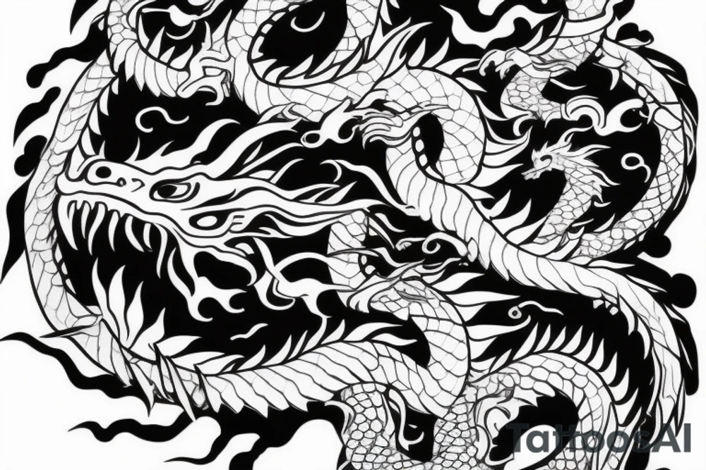 One 6 inches fierce chinese style face dragon around shoulder tattoo idea