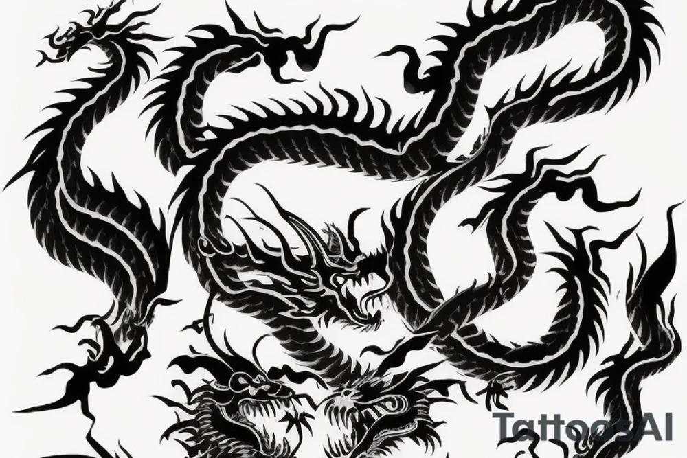One 6 inches fierce chinese style face dragon around shoulder tattoo idea