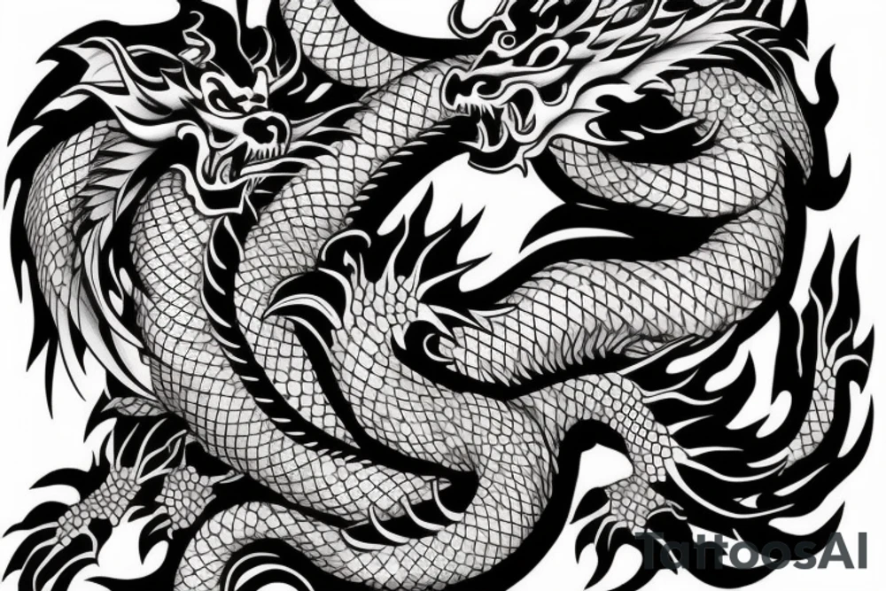 One full body of a fierce chinese style dragon around shoulder tattoo idea