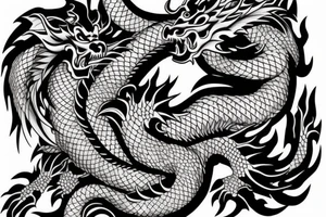 One full body of a fierce chinese style dragon around shoulder tattoo idea