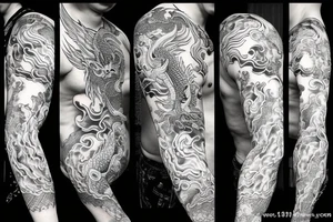 One full body of a fierce chinese style dragon around shoulder tattoo idea