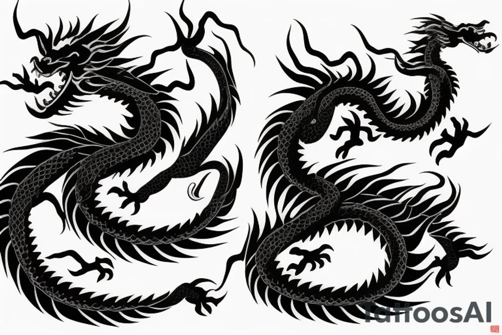 One full body of a fierce chinese style dragon around shoulder tattoo idea