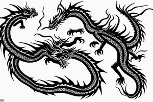 One full body of a fierce chinese style dragon. tattoo idea