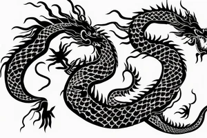 One full body of a fierce chinese style dragon. tattoo idea