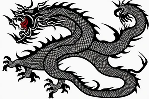 One full body of a fierce chinese style dragon. tattoo idea