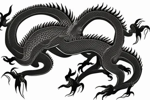 One full body of a fierce chinese style dragon. tattoo idea