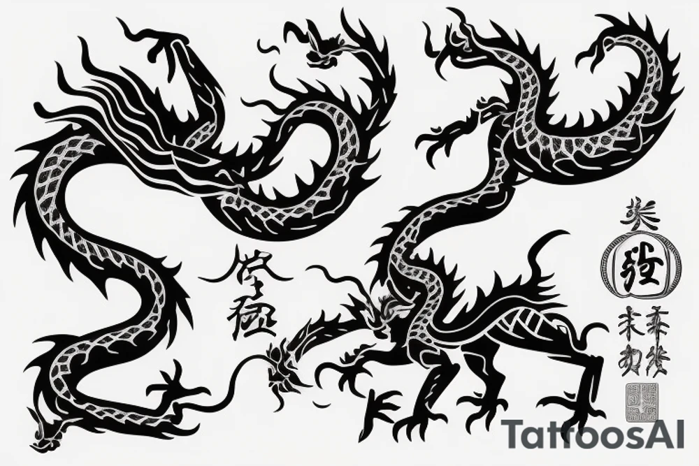 Chinese zodiac dragon animal. tattoo idea