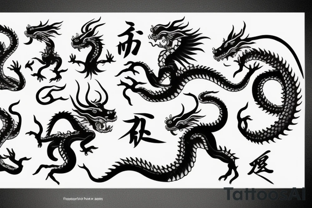 Chinese zodiac dragon animal. tattoo idea