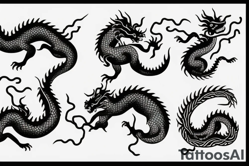 Chinese zodiac dragon animal. tattoo idea