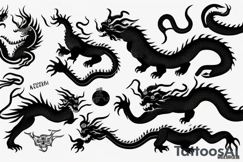 Chinese zodiac dragon animal. tattoo idea