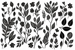 A beautiful long plant with flowers. tattoo idea