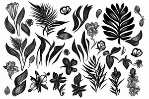A beautiful long plant with flowers. tattoo idea