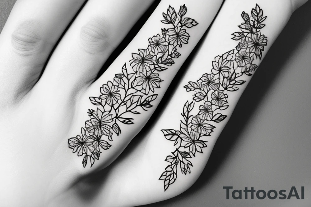 A beautiful long plant with flowers. tattoo idea
