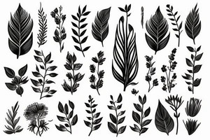 A beautiful long plant with flowers. tattoo idea