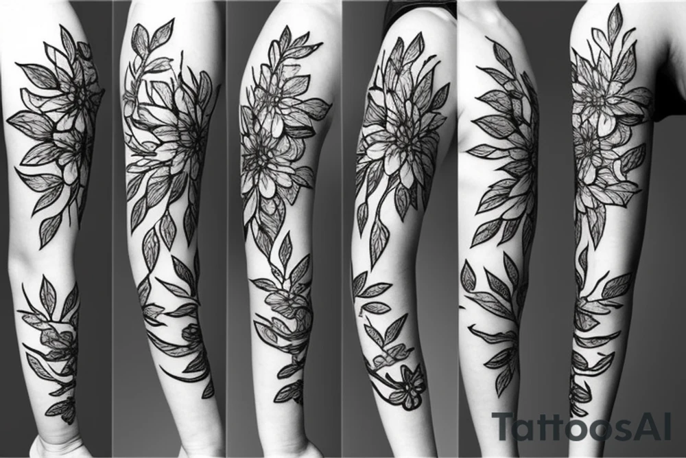 A beautiful long plant with flowers. tattoo idea