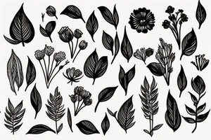 A beautiful long plant with flowers. tattoo idea