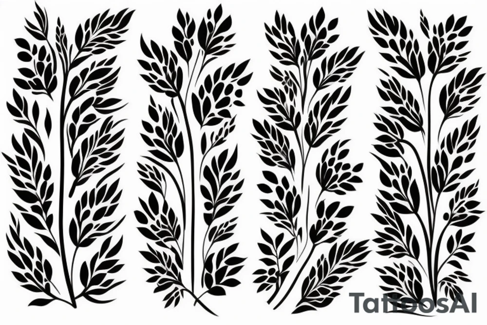 A beautiful long plant with flowers. tattoo idea