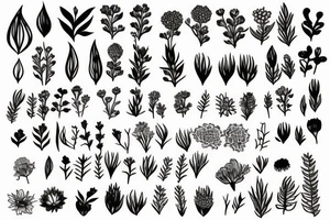 A beautiful long plant with flowers. tattoo idea