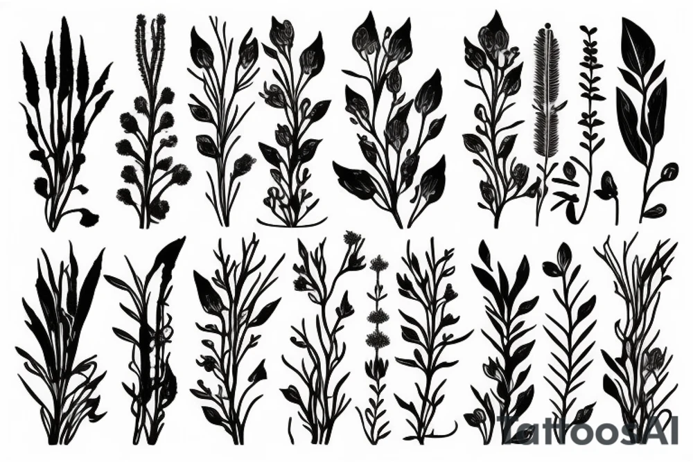 A beautiful long plant with flowers. tattoo idea