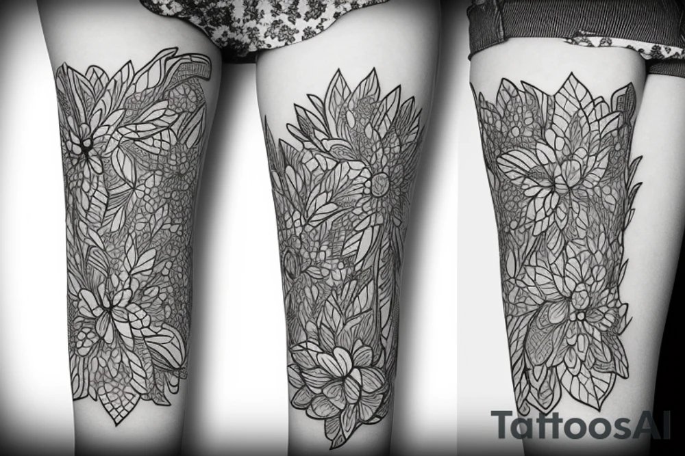 A beautiful long plant with flowers. tattoo idea