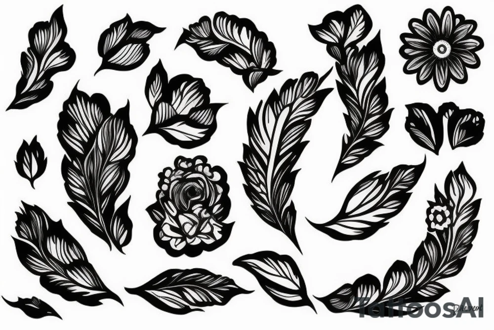 A beautiful long plant with flowers. tattoo idea