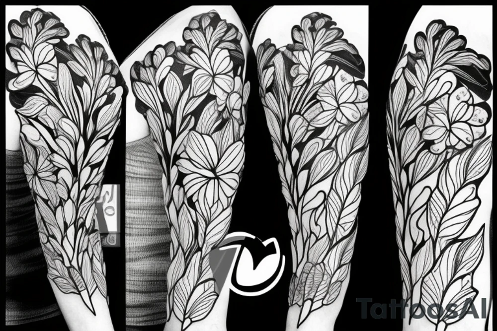 A beautiful long plant with flowers. tattoo idea