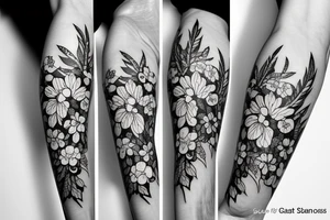 A beautiful long plant with flowers. tattoo idea
