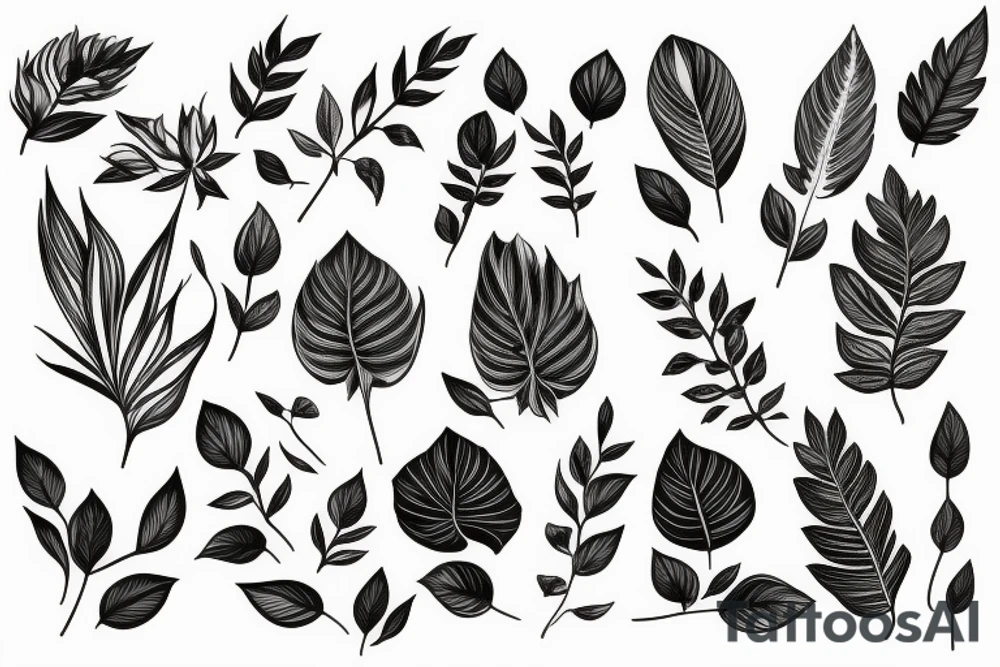 A beautiful plant with a long stem, delicate leaves, and charming flowers. tattoo idea