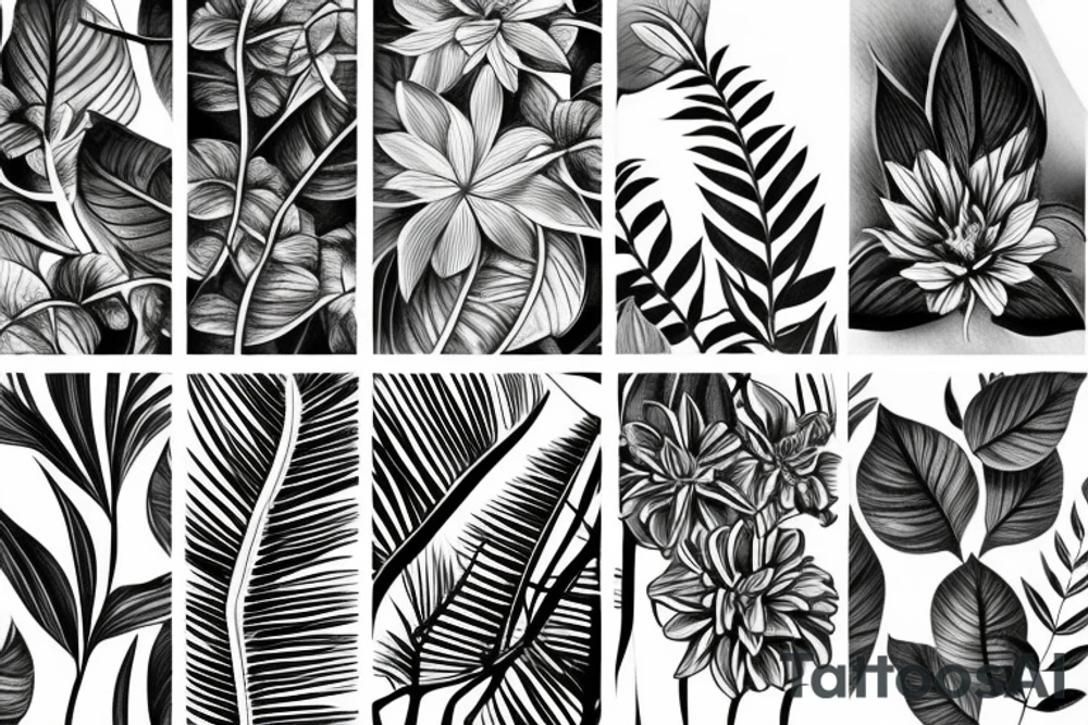 A beautiful plant with a long stem, delicate leaves, and charming flowers. tattoo idea