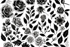 Thorns flowers tattoo idea