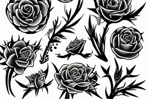 flowers made of thorns tattoo idea