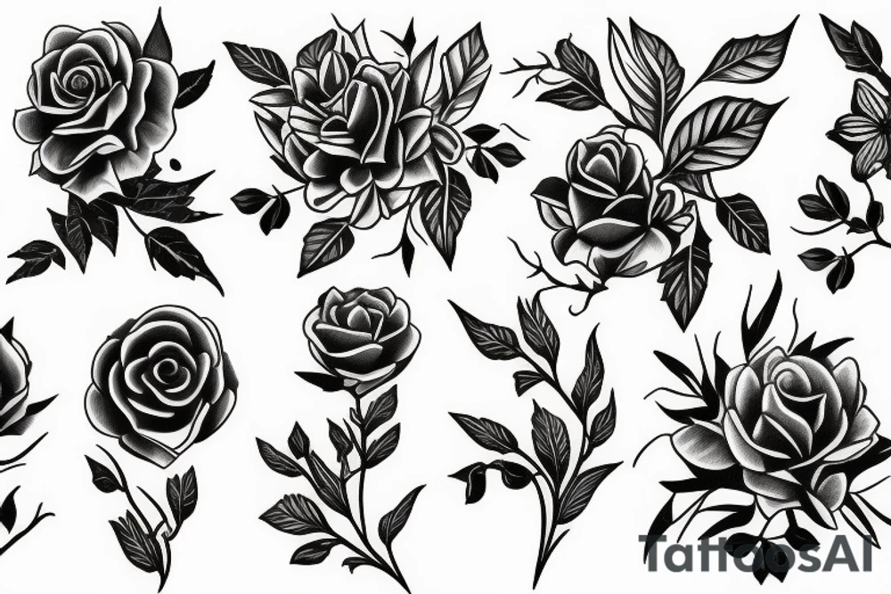flowers made of thorns tattoo idea
