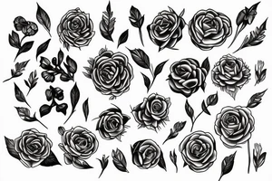 Flower made of thorns tattoo idea