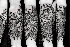 Flower made of thorns tattoo idea