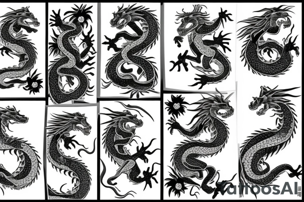 A dragon around flowers tattoo idea
